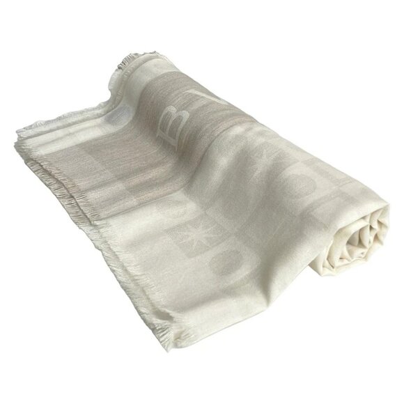 BVLGARI - Beige Cream Silk Cashmere Rayon Scarf